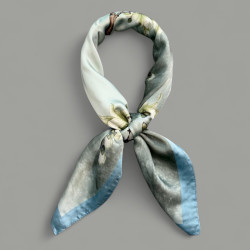 SILK SCARF IN BLUE - GREEN