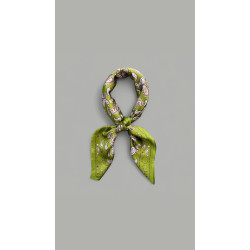 SILK SCARF IN BEIGE - GREEN