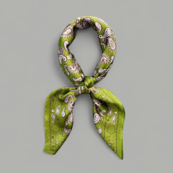 SILK SCARF IN BEIGE - GREEN