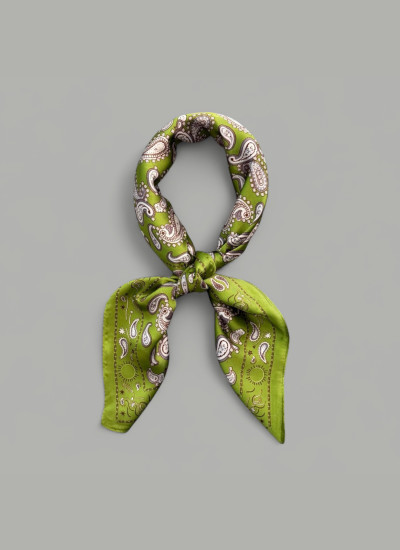 SILK SCARF IN BEIGE - GREEN