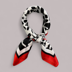 SILK SCARF IN BLACK ZEBRA