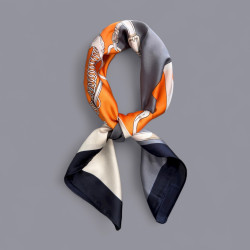 ORANGE-GRAY SILK SCARF